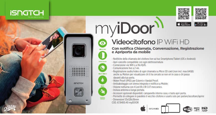 myiDoor - Videocitofono IP HD per Smartphone - OB Elettronica